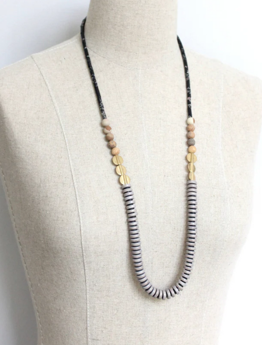 Discover the Most Luxurious Black & Grey Long Beaded Necklace