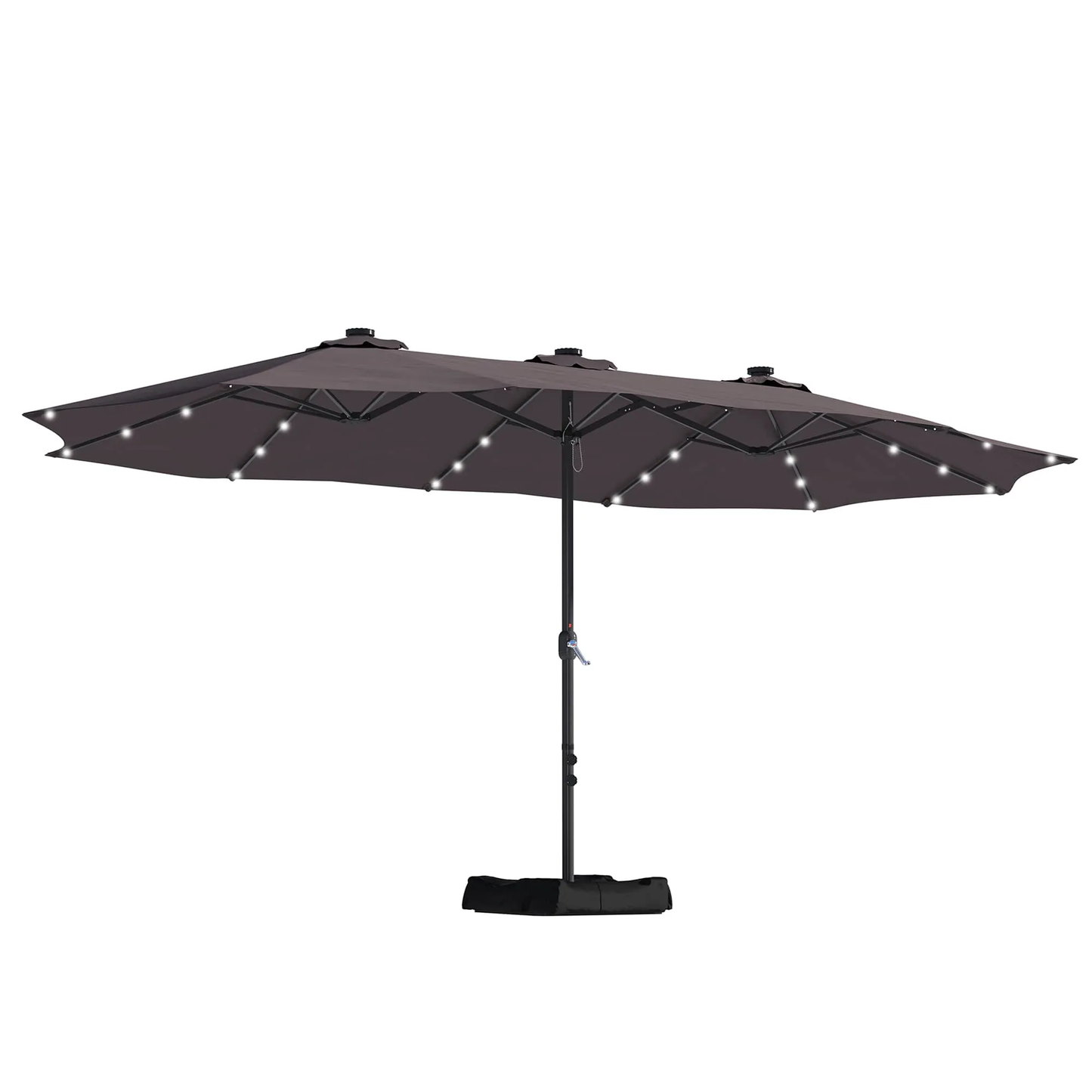 🌞15ft Patio Steel Rectangular Double-Sided Market Umbrella With Base(Free shipping)