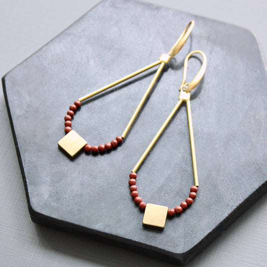 Vintage Glass Geometric Earrings