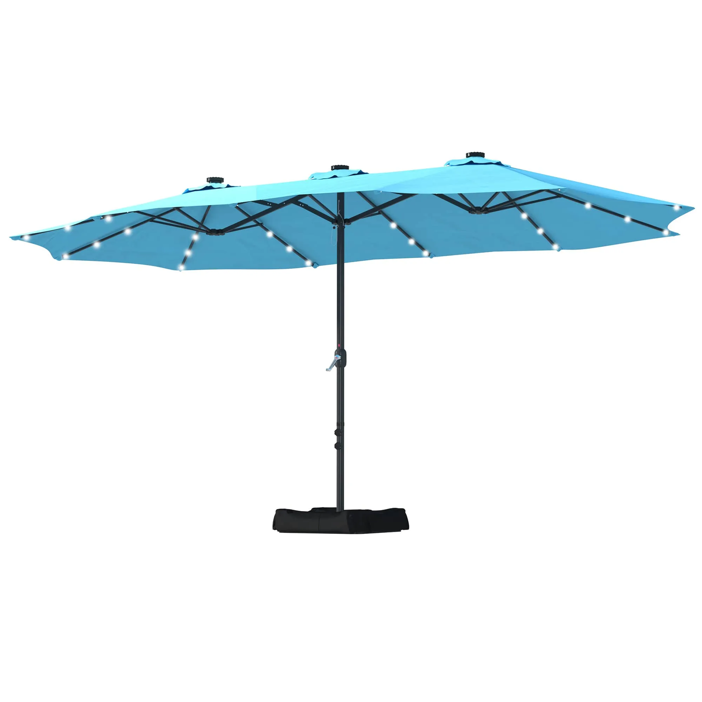 🌞15ft Patio Steel Rectangular Double-Sided Market Umbrella With Base(Free shipping)