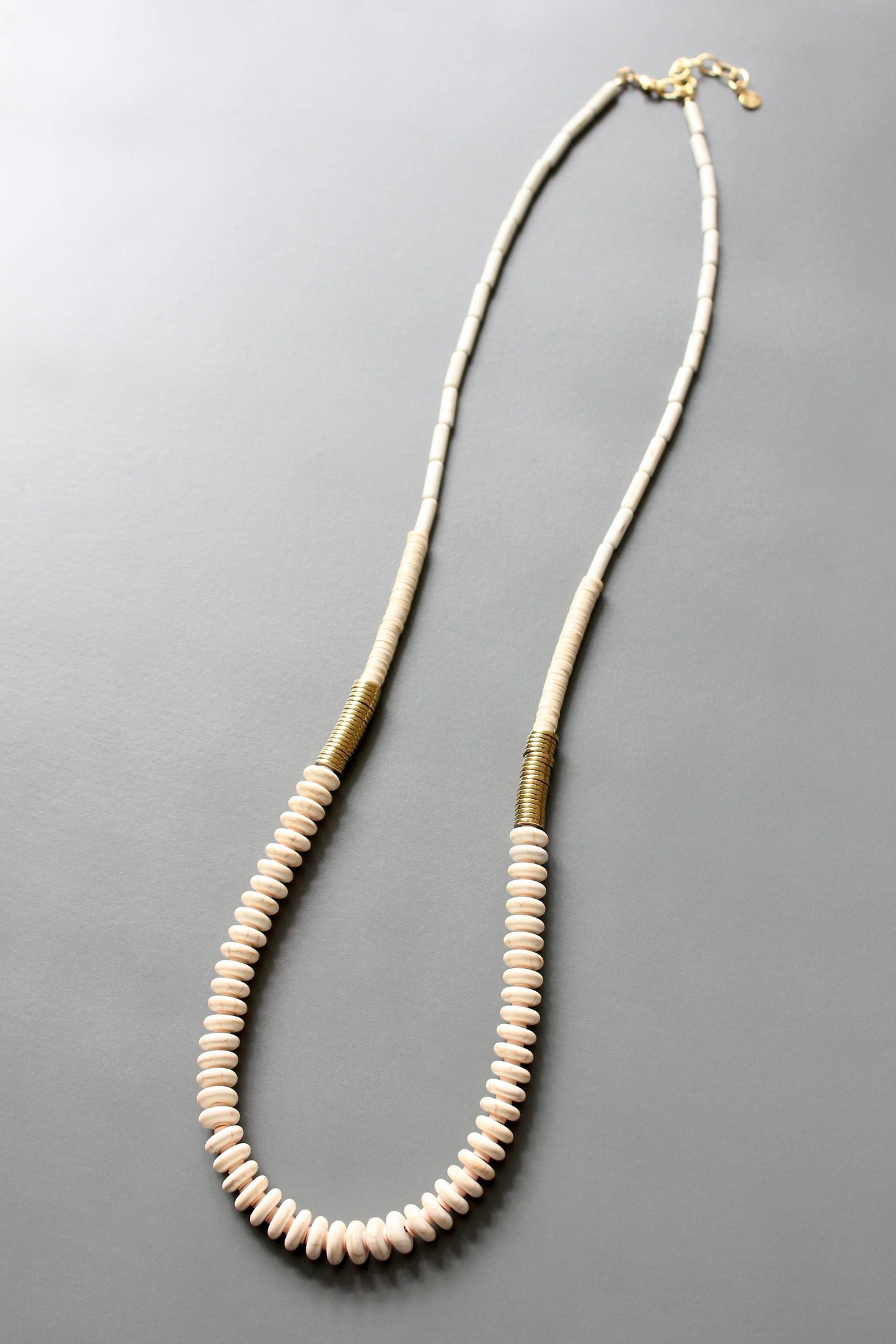 White and Gold Disc Necklace