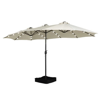 🌞15ft Patio Steel Rectangular Double-Sided Market Umbrella With Base(Free shipping)