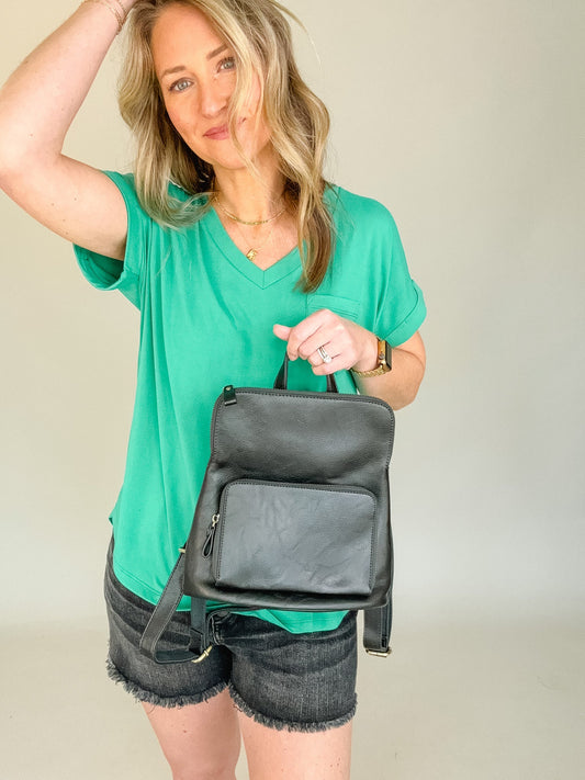 Julia Metallic Graphite Backpack