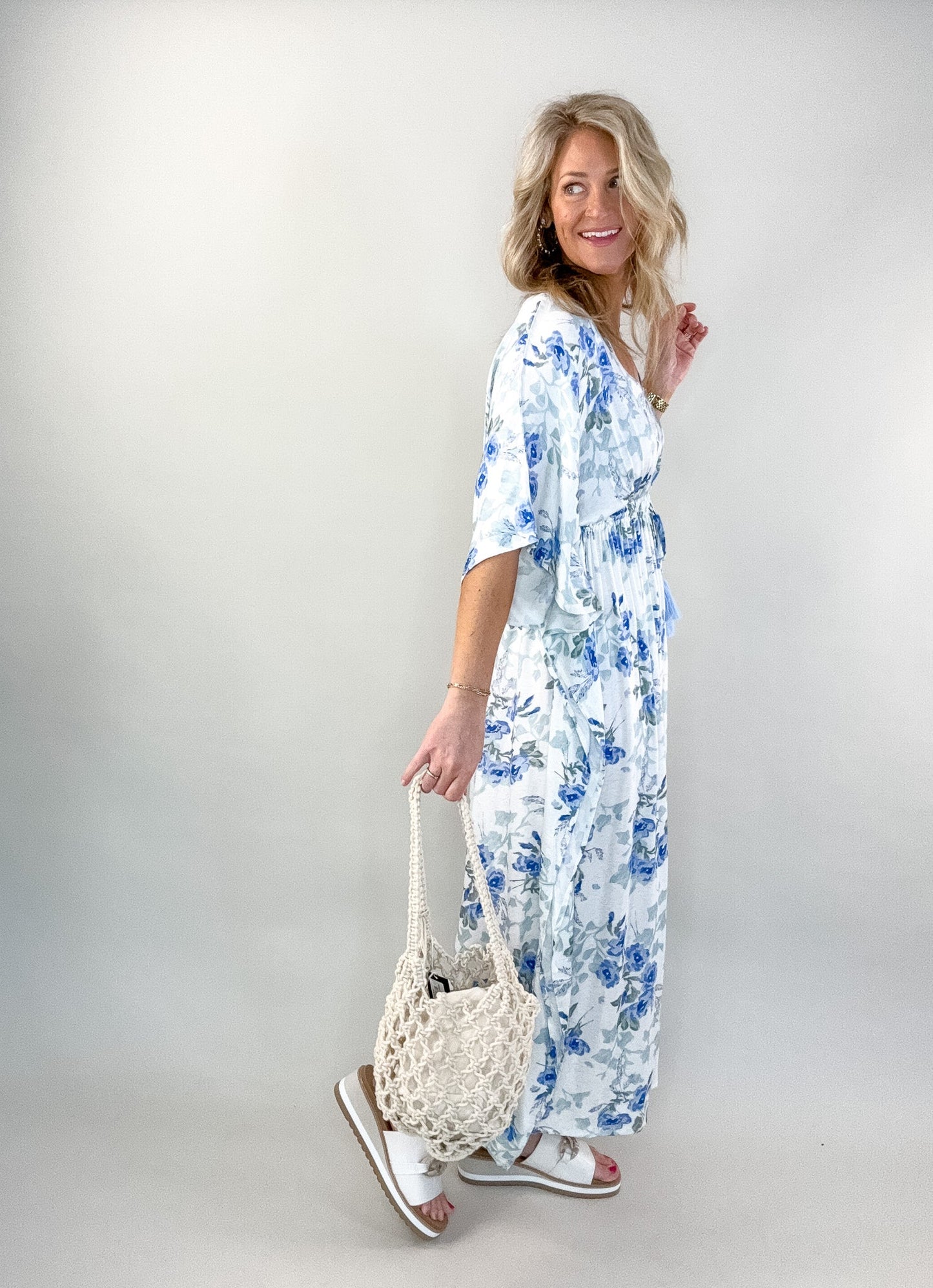 Natural Birdie Macrame Tote