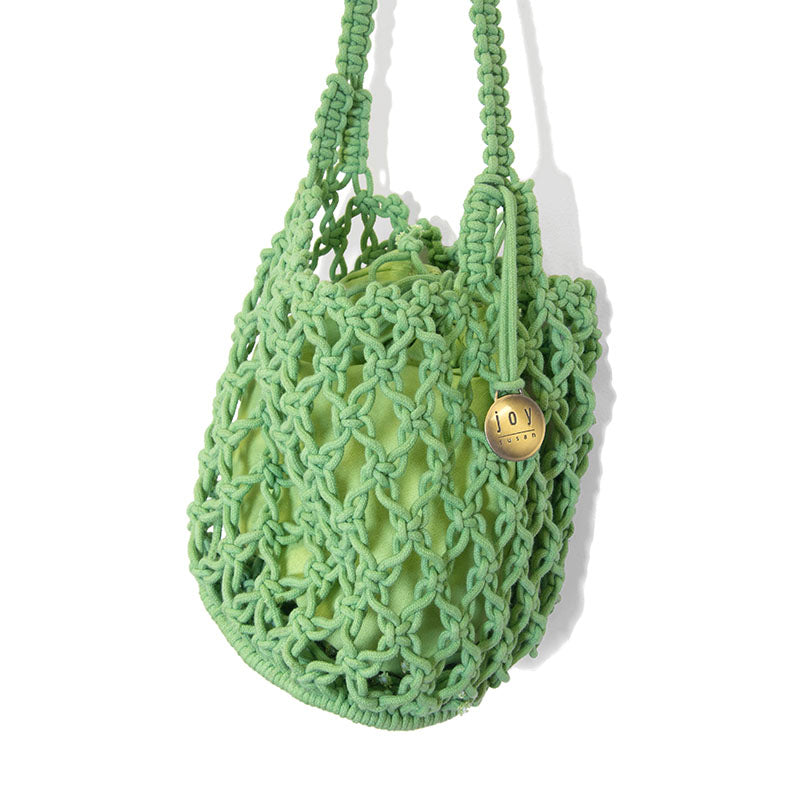 Green Birdie Macrame Tote