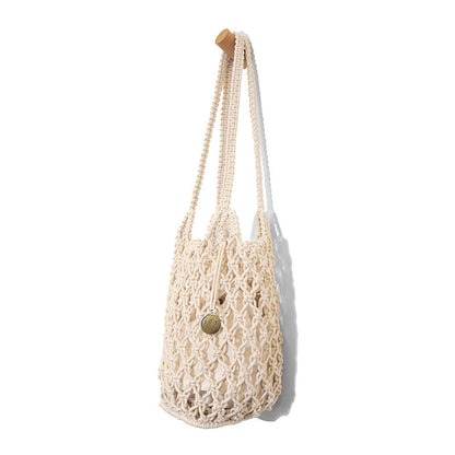 Natural Birdie Macrame Tote