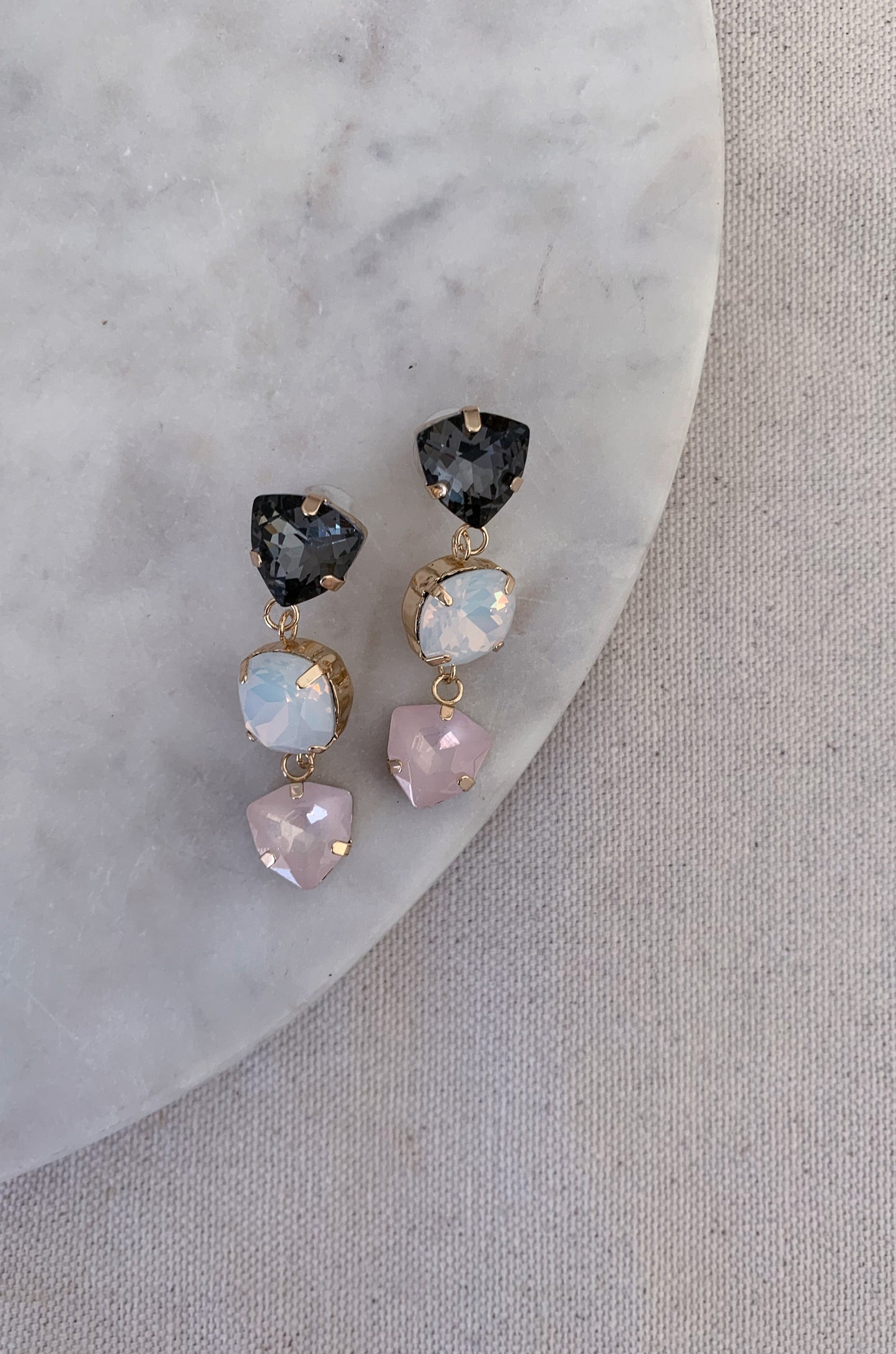 Triple Crystal Dangle Earring