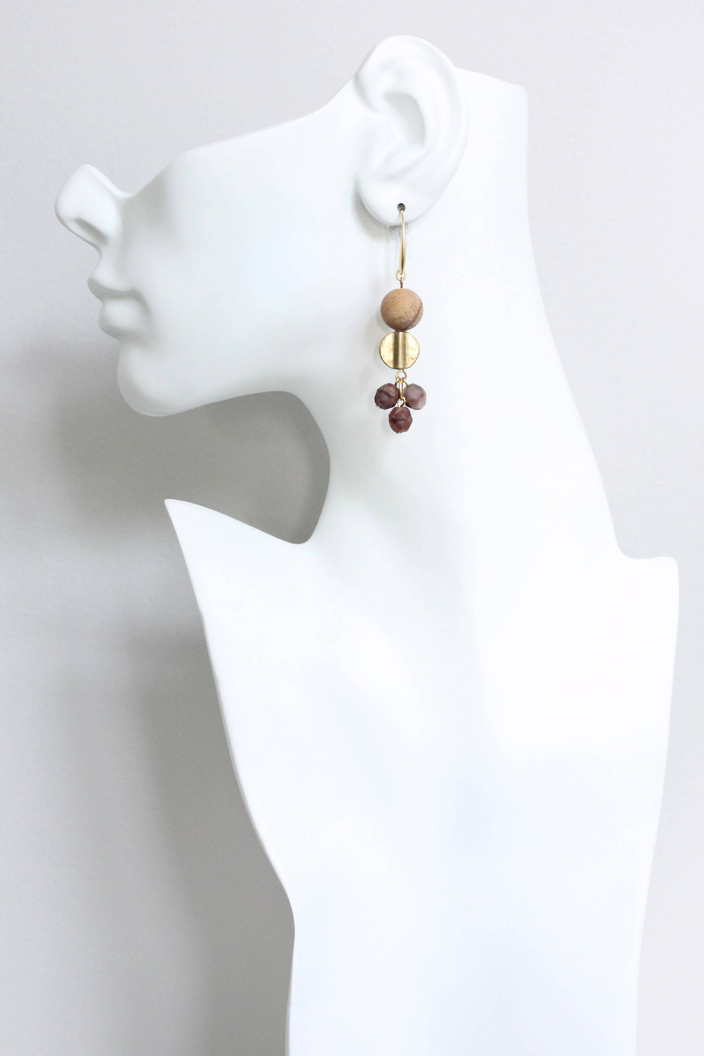 Jasper & Glass Drop Earrings