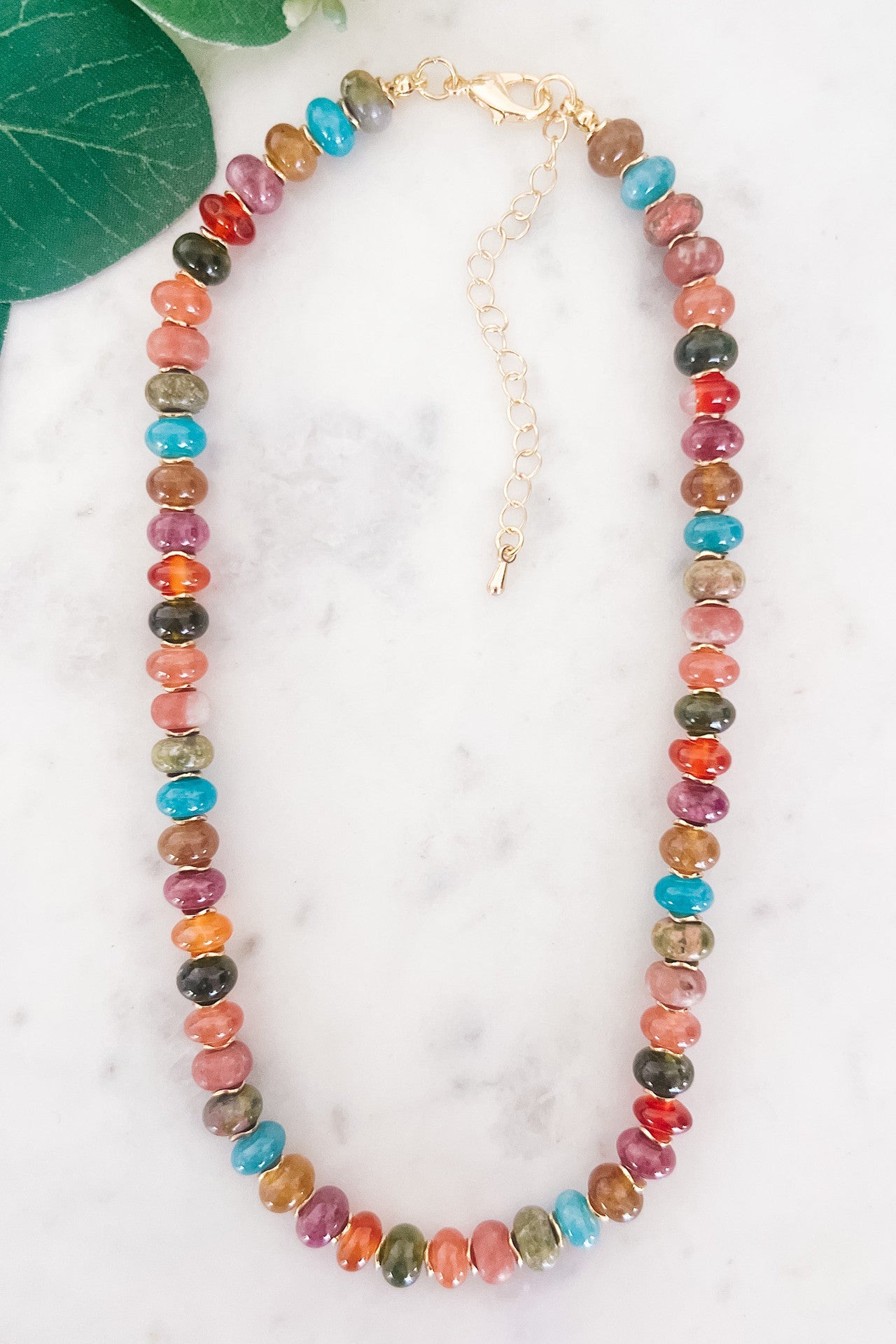 Semi Precious Large Beaded Necklace