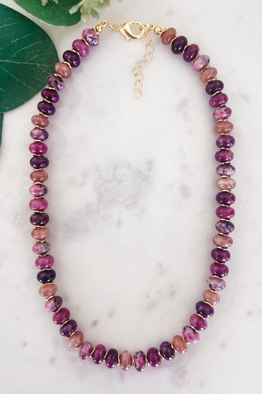 Semi Precious Large Beaded Necklace